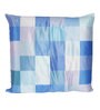 Blue Velvet Checkered 24x24 inches Cushion Cover (2Pc)