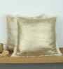 Set Of 2 Gold Cotton Textured Cushion Covers