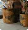 Set Of 2 Green Sabai Grass Soil And Stillness Plant Holder