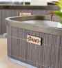 Set Of 2 Grey Bamboo Oval Rattan Organiser