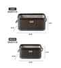 Set Of 2 Grey Bamboo Oval Rattan Organiser