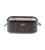 Set Of 2 Grey Bamboo Oval Rattan Organiser