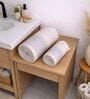 Set Of 2 Grey Cotton Bath & Hand Towels Set