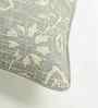 Set Of 2 Grey Cotton Floral Cushion Covers