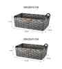 Set Of 2 Grey Plastic  Rectangular Wicker Organiser