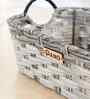 Set Of 2 Grey Plastic  Rectangular Wicker Organiser