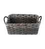 Set Of 2 Grey Plastic  Rectangular Wicker Organiser
