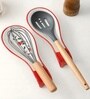 Set of 2 Red Hand-Painted Ceramic Spoon Rest