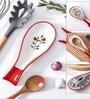 Set of 2 Red Hand-Painted Ceramic Spoon Rest