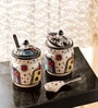 Set of 2 Handcrafted Barni Jars with Spoons