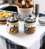 Set of 2 Handcrafted Barni Jars with Spoons