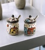 Set of 2 Handcrafted Barni Jars with Spoons