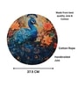 Set Of 2 Handcrafted Round Jute Table Mat With Vibrant Peacock Design
