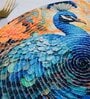 Set Of 2 Handcrafted Round Jute Table Mat With Vibrant Peacock Design