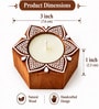 Set of 2 Handcrafted Wooden Tealight Candle Holders with Mandala Lotus Design