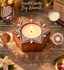 Set of 2 Handcrafted Wooden Tealight Candle Holders with Mandala Lotus Design