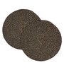 Set of 2 Jute Cotton Solid Pattern Reversible Table Runners