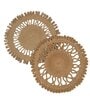 Set of 2 Jute Material Geometric Reversible Table Runners
