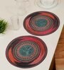 Set of 2 Jute Material Geometric Reversible Table Runners