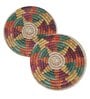 Set of 2 Jute Material Geometric Reversible Table Runners