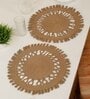 Set of 2 Jute Material Geometric Reversible Table Runners