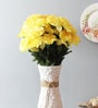 Yellow Fabric & Plastic Decorative Carnation Bunch Artificial Flowers