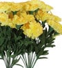 Yellow Fabric & Plastic Decorative Carnation Bunch Artificial Flowers