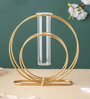 Set of 2 Metal Wire Glass Tube Vase