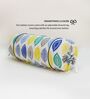 Set of 2 Multicolor Leaf Print 100% Cotton Bolster Covers   White Base, Soft & Stylish