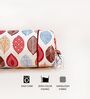 Set of 2 Multicolor Leaf Print 100% Cotton Bolster Covers   White Base, Soft & Stylish