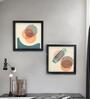 Set of 2 Multicolour Engineered Wood Wall Paintings