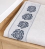 Set Of 2 Navy Blue Cotton Bath & Hand Towels Set