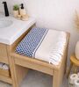 Set Of 2 Navy Blue Cotton Bath & Hand Towels Set