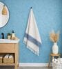 Set Of 2 Navy Blue Cotton Bath & Hand Towels Set
