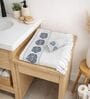 Set Of 2 Navy Blue Cotton Bath & Hand Towels Set
