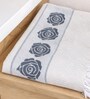 Set Of 2 Navy Blue Cotton Bath Towels