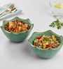 Ocean Bloom Handmade Ceramic Serving Bowls, 500 Ml (Set Of 2)
