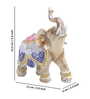 Set of 2 Offwhite & Gold-Toned Elephant Figurine Showpiece