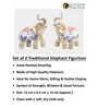 Set of 2 Offwhite & Gold-Toned Elephant Figurine Showpiece