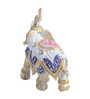 Set of 2 Offwhite & Gold-Toned Elephant Figurine Showpiece