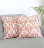 Set of 2 Ornate Damask Throw Cushion Covers (18x18)