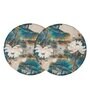 Set of 2 Pure Cotton Solid Pattern Frill All Around Reversible Table Runners