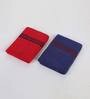 Set of 2 Red & Navy Blue Cotton 400 GSM Bath Towels