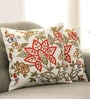 Set of 2 Rich Embroidered Floral Throw Cushion Covers (18x18)