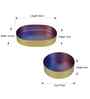 Set of 2 Round & Oval Gold Gradient Tray
