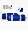 Set of 2 Royal Blue & White 100% Cotton 600 TC Bolster Covers with Elegant Swirl Pattern    15 x 30 inches
