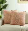 Set Of 2 Rust Cotton Floral Cushion Covers