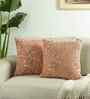 Set Of 2 Rust Tnt Fancy Yarn Textured Cushion Covers