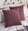Chenille Plain Solid 16x16 Inch Cushion Covers (Set Of 2)