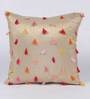 Set of 2 Solid Colour Art Silk Beige Cushion Covers 16 x 16 inches